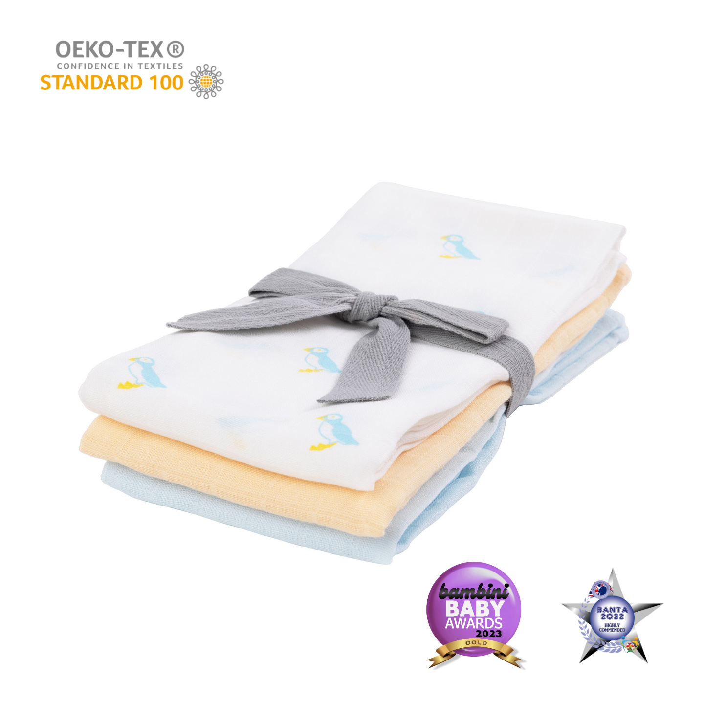 Bamboo Cotton Muslin Squares – 3 Pack - Image 5